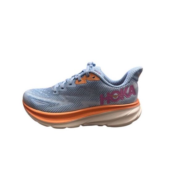 Hoka Shoes - Hoka Clifton 9 Women's Running Shoes Blue/Orange Size 6.5B Sneakers